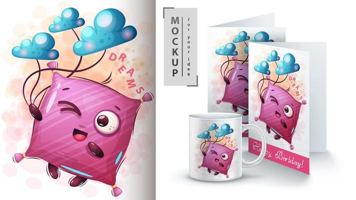 Dreams Pillow Design Mock up 