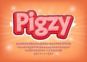 3D Pig Font with Dots vector