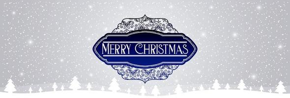 ''Merry Christmas'' Snowy Message Banner vector