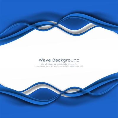 Stylish blue wave frame card