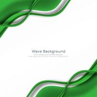 Abstract glowing green wave frame card vector