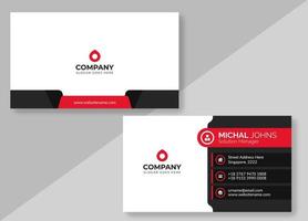 White Business Card with Red and Black Details vector