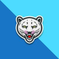 White Tiger Head on Blue vector