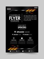 Black brochure template with metallic and lighting elements vector