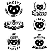 Bakery Badge Collection with Pretzel vector