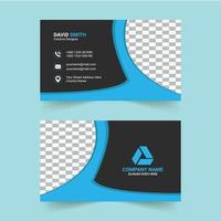 Blue and Black Business Card Template vector