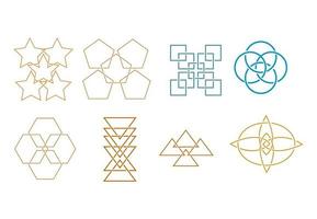 Set of abstract shape icon elements