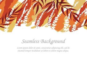 Seamless Red And Orange Botanical Background With Text Space vector