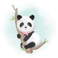 Panda hand drawn animal illustration vector