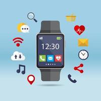 Smart watch and aplications vector