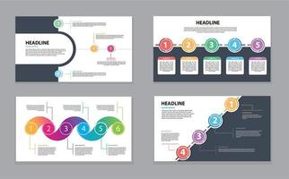 plantilla de línea de tiempo de infografía con círculos de colores vector