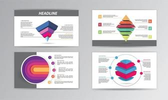 plantilla de línea de tiempo de infografía con coloridas formas apiladas vector