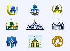Minimalist Mosque Building Set vector