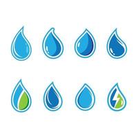 Water drop icon set with outline vector