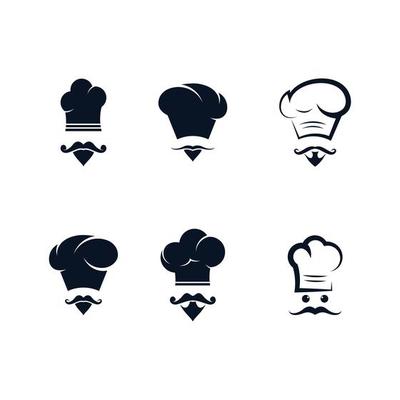 Chef  icon set in black