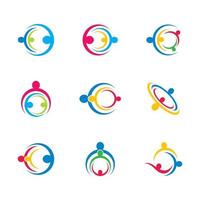 Business teamwork icon set with people in circles vector