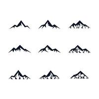 Mountain icon set vector