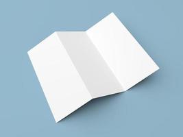 Leaflet blank tri-fold white paper brochure photo
