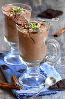 Chocolate mousse in a glass. photo