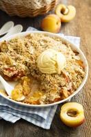 Peach and apricot crumble photo