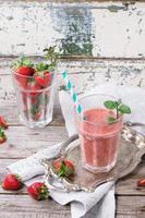 Red strawberry smoothie