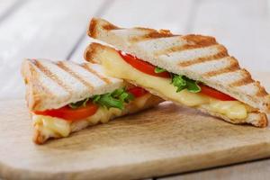 grilled sandwich toast with tomato and cheese photo