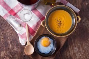 Carrot soup with onsen egg