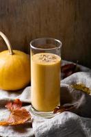 pumpkin smoothie with oat flakes photo