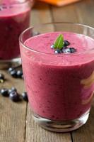 summer blueberry smoothie in a glass