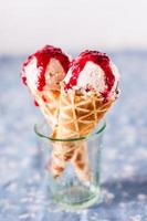 Cherry ice cream with amaretti cookies