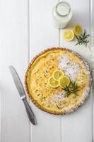 Lemon tart with rosemary photo