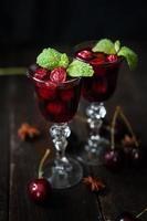 Strong alcohol cherry liqueur photo