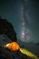 Milky way over Saribung Peak high camp, Nepal photo