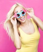 woman wearing funny sunglasses photo