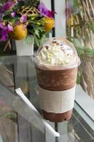 Chocolate frappe  with whipped cream