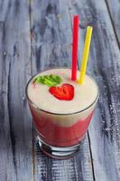 Strawberry banana smoothie, summer drink. photo