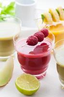 Variation of fruit and vegetable smoothies photo