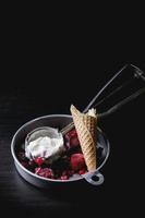 Ice cream with berries photo