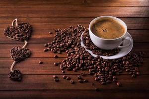Coffee cup and beans photo