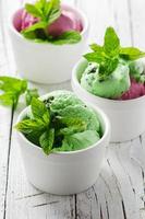 Mint ice-cream with chocolate photo