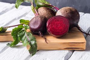 Beetroots rustic wooden table photo
