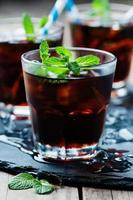 Cuba libre with ice and mint