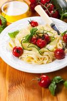 Tagliatelle with vegetables photo