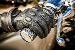 guantes de carreras de motos foto