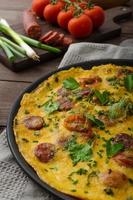 Mens omelette with chorizo photo