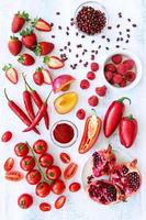 Red fresh produce vegetables and fruits