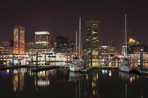 Baltimore Inner Harbor at night photo