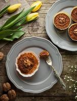 carrot muffins with walnut photo