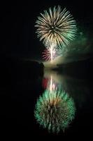 Fireworks Over River photo