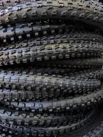 stack of mtb tyres photo